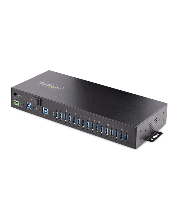 StarTech.com Hub USB 3.0 5Gbps Industriel à 16 Ports - Montage DIN/Surface/Rack - Protection ESD - Commutateur USB 3.0 Alimenté,
