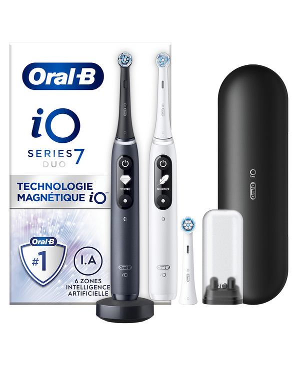 Oral-B iO 7 Pack 2 brosses à dents électriques avec 3 brossettes Oral-B iO 7 Pack 2 brosses à dents électriques avec 3 brossettes
