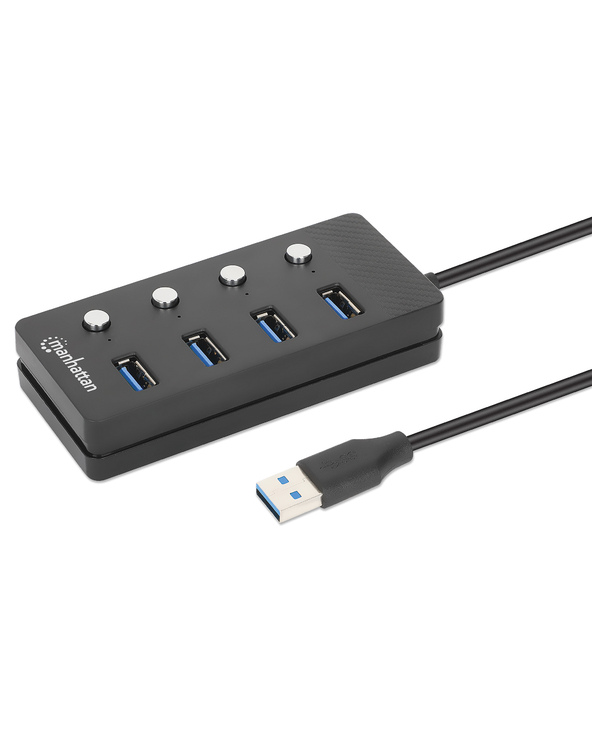 Manhattan 180887 hub & concentrateur USB 3.2 Gen 1 (3.1 Gen 1) Type-A 5000 Mbit/s Noir