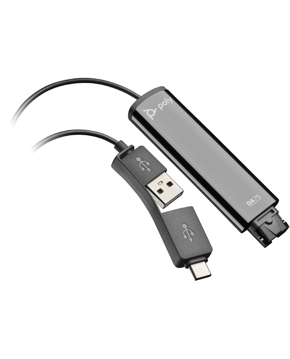 POLY Adaptateur DA75 USB vers QD Noir TAA