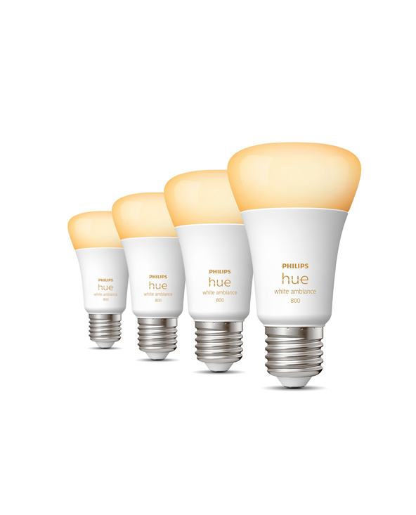 Philips Hue White ambiance A60 - Ampoule connectée E27 - 800 (pack de 4)