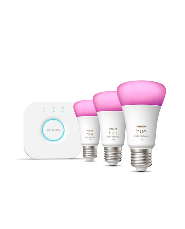 Philips Hue White and Color ambiance Kit de démarrage : 3 ampoules connectées E27 (1100)