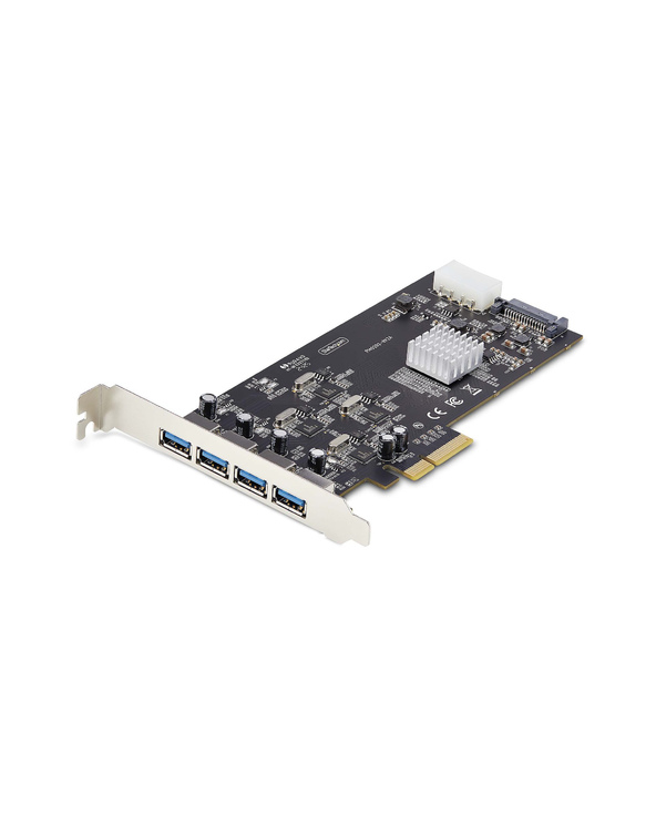 StarTech.com Carte PCIe USB à 4 Ports, USB 3.2 5Gbps, Carte d'Extension PCI Express avec 4 Contrôleurs USB Indépendants, 4 Ports