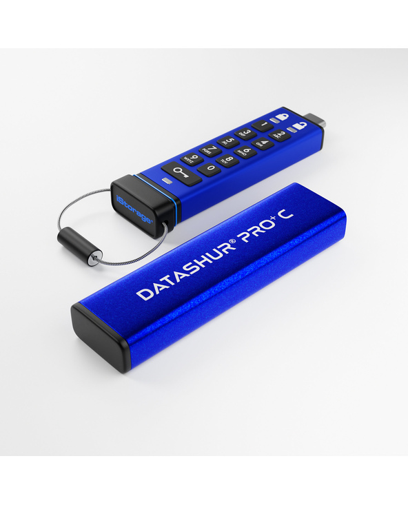 iStorage datAshur PRO+C 128GB | Secure USB Type-C Memory Stick | FIPS 140-3 Level 3 pending | PIN protected | Type C-A adapter i