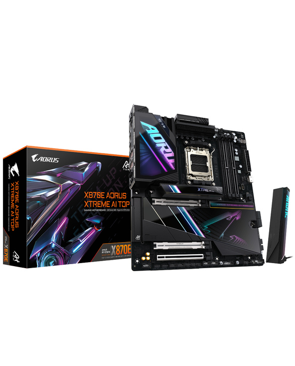 GIGABYTE X870E AORUS XTREME AI TOP Carte mère - Compatible avec les processeurs AMD Ryzen série 9000, VRM 18+2+2 phases, jusqu'à