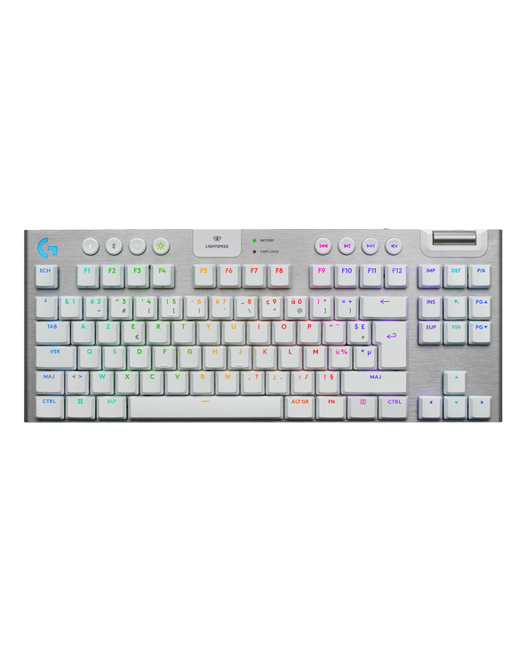 Logitech G G915 X LIGHTSPEED clavier Jouer USB + RF Wireless + Bluetooth AZERTY Français Blanc