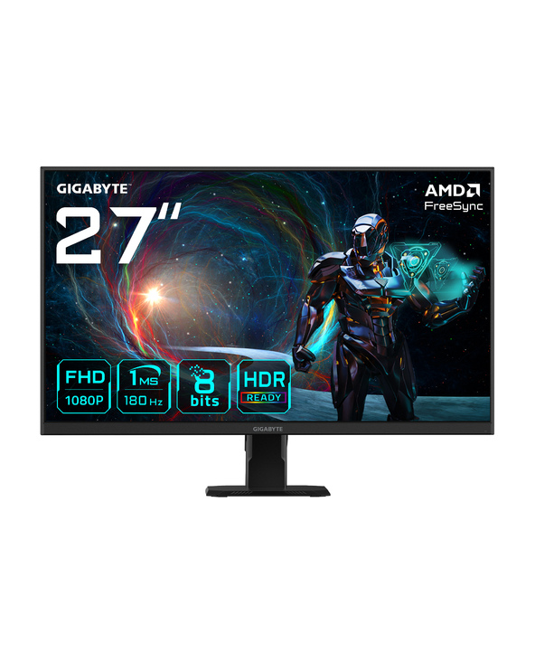 GIGABYTE GS27FA MONITEUR DE JEU 27" FHD - 1920 X 1080, 180HZ, 1MS, 300 CD/M², FREESYNC, HDR READY, HDMI 2.0 27" LCD Full HD 1 ms