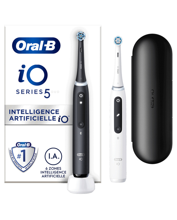 Oral-B iO 5 Pack 2 brosses à dents électriques avec brossettes