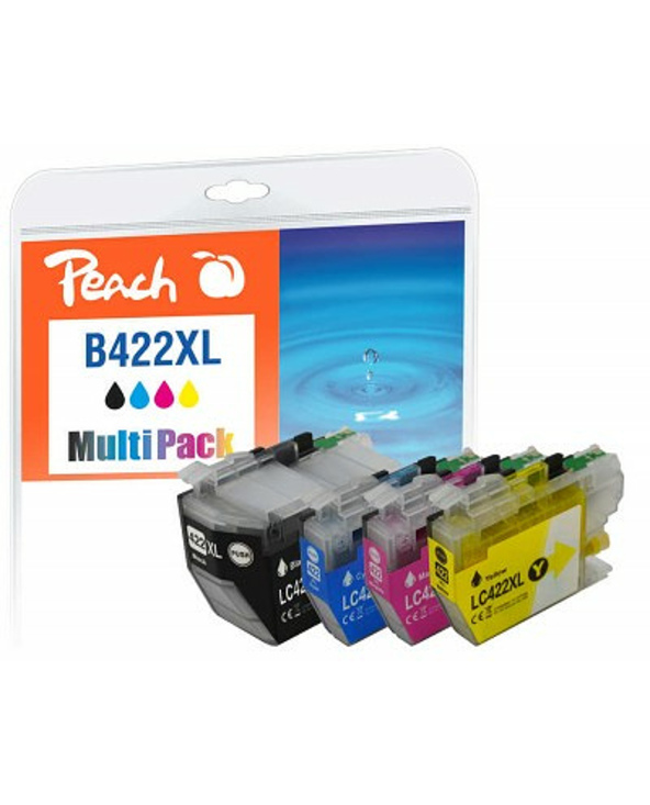 Peach PI500-383 cartouche d'encre 4 pièce(s) Compatible Rendement élevé (XL) Noir, Cyan, Magenta, Jaune