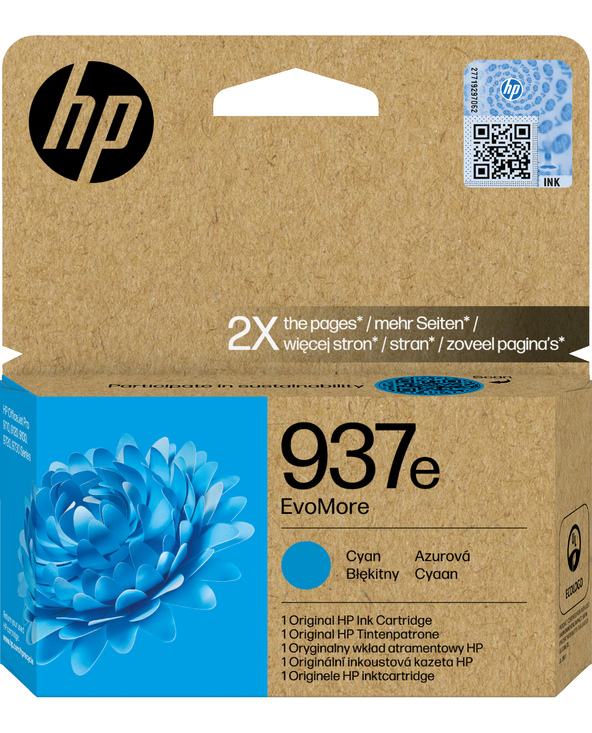 HP 937e Cartouche d’encre authentique Cyan EvoMore