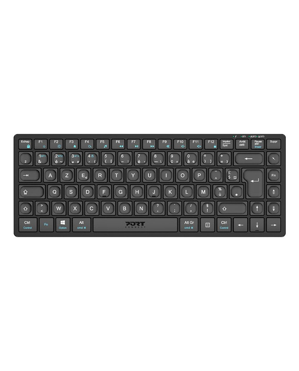 Port Designs 911001FR clavier maison/bureau RF sans fil + Bluetooth AZERTY Français Noir