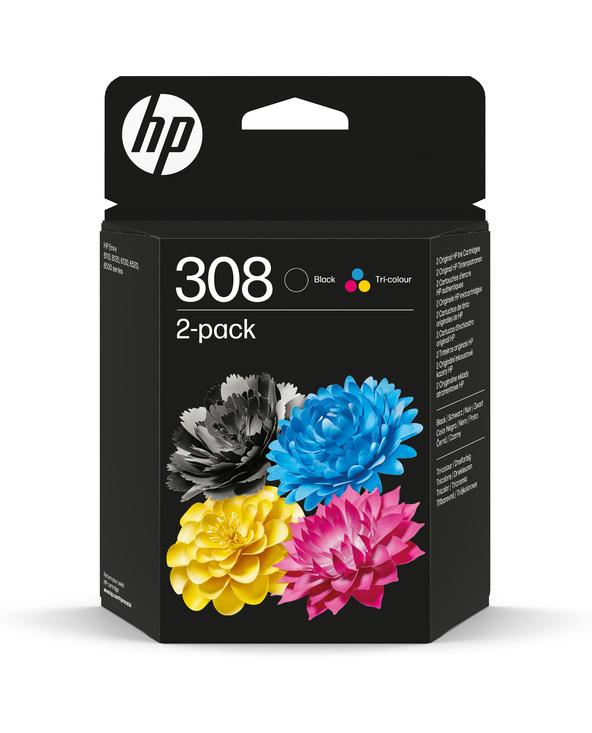 HP 308 Pack de 2 cartouches d’encre authentiques Noir/Trois couleurs