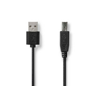 Nedis CCGL60101BK20 câble USB USB 2.0 2 m USB A USB B Noir