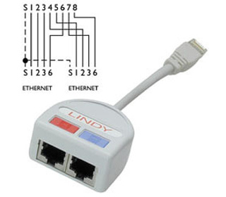 Lindy UTP Port Doubler câble de réseau Gris