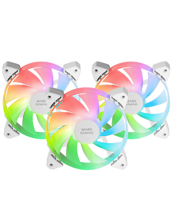 Mars Gaming MF-3A Boitier PC Ventilateur 12 cm Blanc 3 pièce(s)