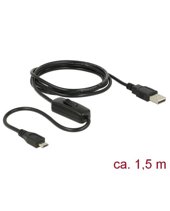 DeLOCK 84803 câble USB USB 2.0 1,5 m USB A Micro-USB B Noir