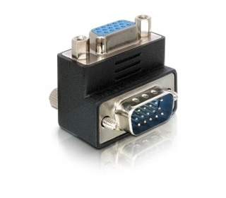DeLOCK Adapter VGA male/female right angled VGA 15pin Noir