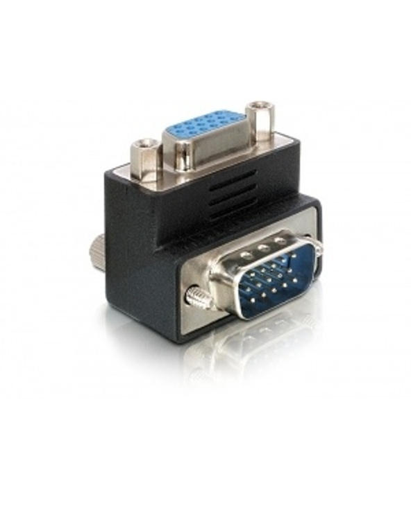 DeLOCK Adapter VGA male/female right angled VGA 15pin Noir