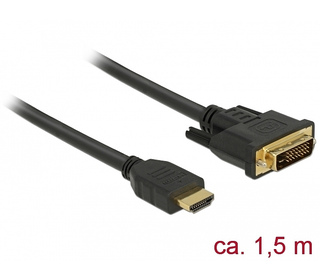 DeLOCK 85653 câble vidéo et adaptateur 1,5 m HDMI Type A (Standard) DVI Noir