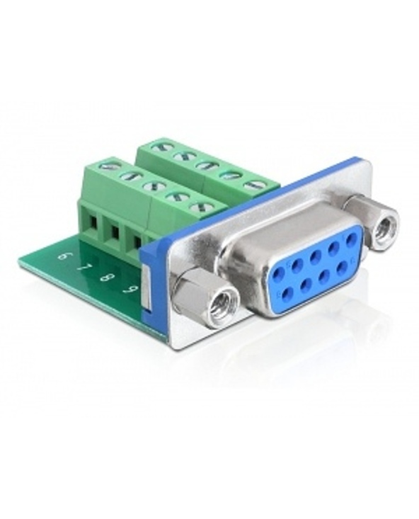 DeLOCK 65268 changeur de genre de câble Sub-D 9 pin Terminal block 10 pin Vert