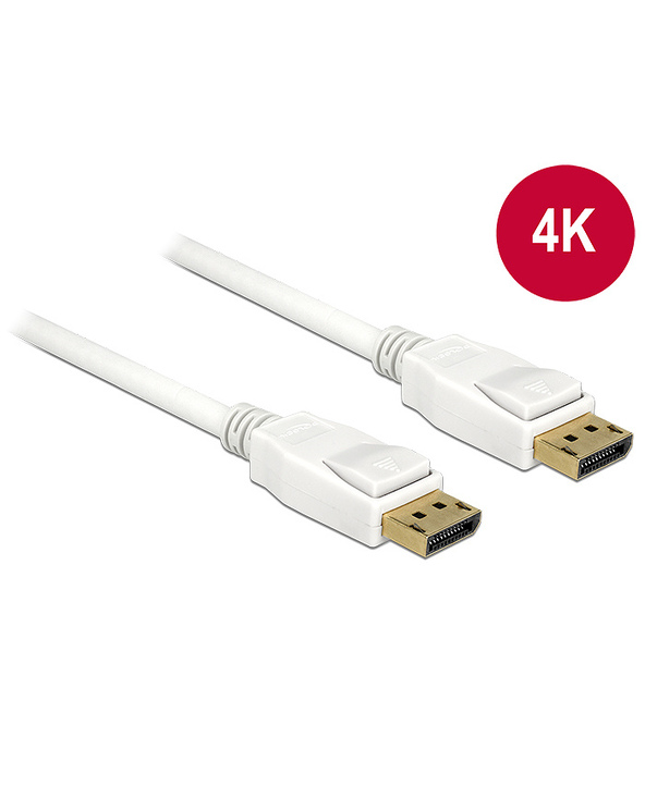 DeLOCK 2m, 2xDisplayPort DisplayPort Blanc