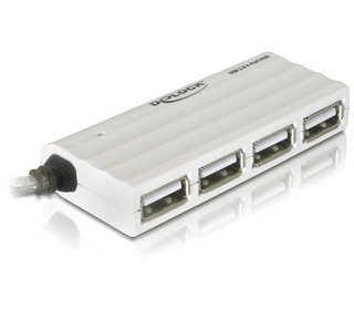 DeLOCK USB 2.0 external 4-port HUB 480 Mbit/s Blanc