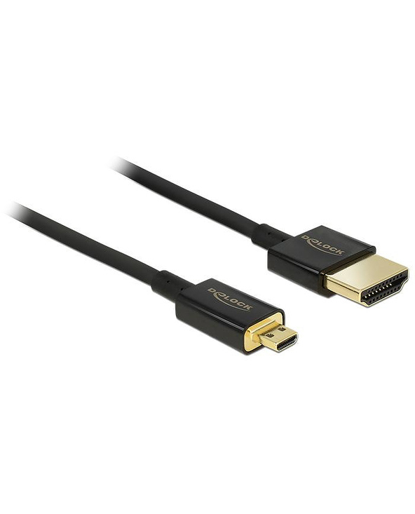 DeLOCK HDMI-A/HDMI Micro-D, 2 m câble HDMI HDMI Type A (Standard) HDMI Type D (Micro) Noir