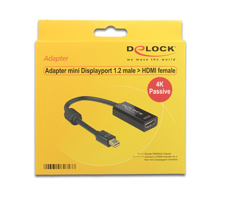 DeLOCK 62613 câble vidéo et adaptateur 0,2 m Mini DisplayPort HDMI Type A (Standard) Noir