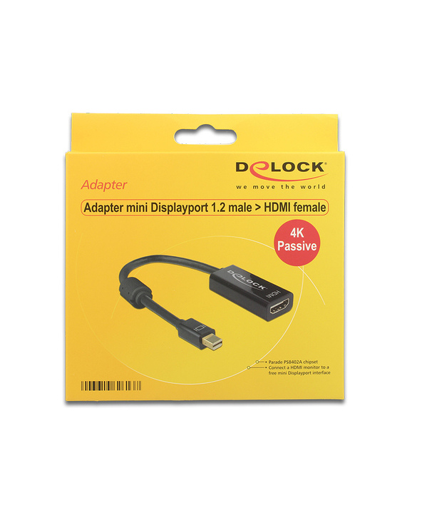DeLOCK 62613 câble vidéo et adaptateur 0,2 m Mini DisplayPort HDMI Type A (Standard) Noir