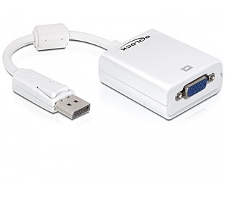 DeLOCK 61766 câble vidéo et adaptateur 0,125 m VGA (D-Sub) DisplayPort Blanc