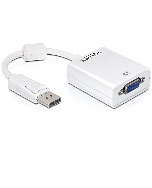 DeLOCK 61766 câble vidéo et adaptateur 0,125 m VGA (D-Sub) DisplayPort Blanc