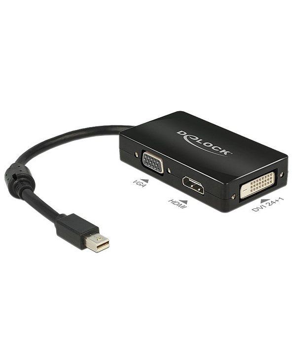 DeLOCK 0.16m DisplayPort/VGA + HDMI + DVI 0,16 m Mini DisplayPort VGA (D-Sub)+ HDMI + DVI Noir