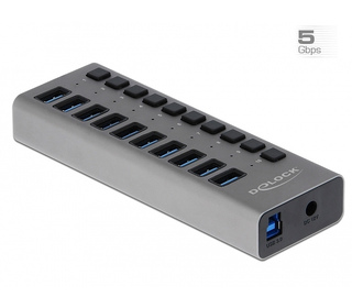 DeLOCK Externe 5 Gbps USB Hub avec 10 ports et interrupteurs