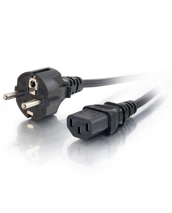 C2G Cordon d'alimentation européen AWG 16 (IEC320C13 à CEE7/7) de 2 M
