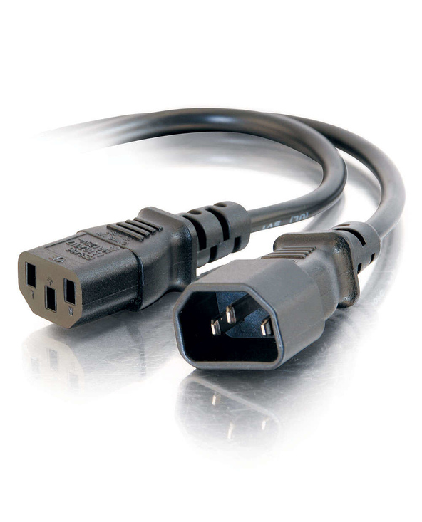 C2G Cordon d'extension d'alimentation pour ordinateur AWG 16 250 volts (IEC320 C13- IEC320 C14) de 1,2 M