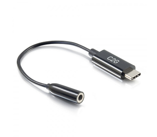 C2G 54426 câble de téléphone portable Noir 0,09 m USB-C 3,5 mm