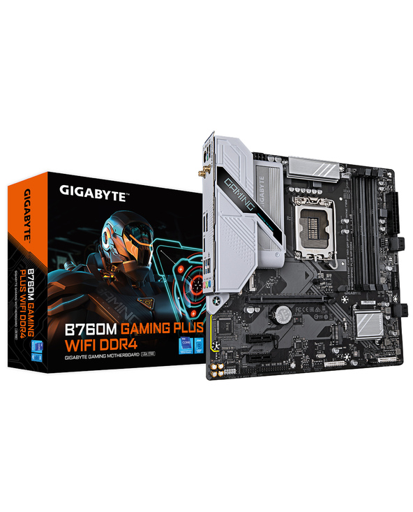 GIGABYTE B760M GAMING PLUS WIFI DDR4 Carte mère - Compatible avec les processeurs Intel Core de 14e génération, VRM 4+1+1 phases
