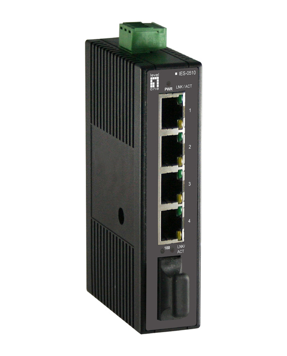 LevelOne IES-0510 commutateur réseau Non-géré Fast Ethernet (10/100) Noir