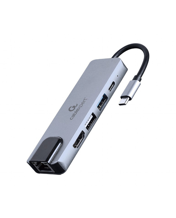 Gembird A-CM-COMBO5-04 station d'accueil Avec fil USB 3.2 Gen 1 (3.1 Gen 1) Type-C Argent