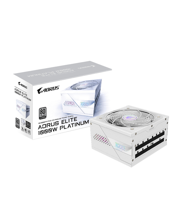 GIGABYTE AORUS ELITE P1000W ICE Alimentation - PCIe 5.0, 80 PLUS Platinum, Conception entièrement modulaire, Ventilateur de 120 