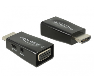 DeLOCK 65901 changeur de genre de câble HDMI A VGA & 3.5 mm Audio Noir