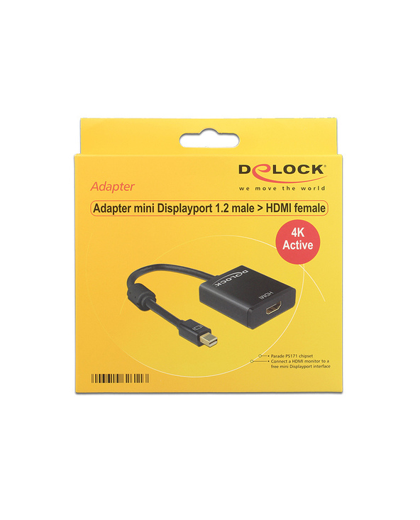 DeLOCK 62611 câble vidéo et adaptateur 0,2 m Mini DisplayPort HDMI Type A (Standard) Noir