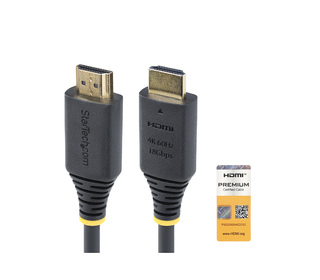 StarTech.com Câble HDMI Haut Débit de 2m Certifié Premium, 4K 60Hz/1440p 144Hz, HDR10/HDCP 2.2/ARC, 18Gbps, Cordon HDMI 2.0 UHD 