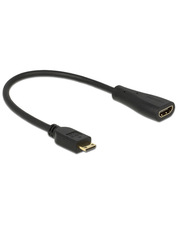 DeLOCK 0.23m mini-HDMI/HDMI câble HDMI 0,23 m HDMI Type C (Mini) HDMI Type A (Standard) Noir