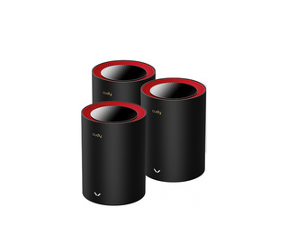 Cudy M3000 3-Pack Bi-bande (2,4 GHz / 5 GHz) Wi-Fi 6 (802.11ax) Noir, Rouge 1 Interne