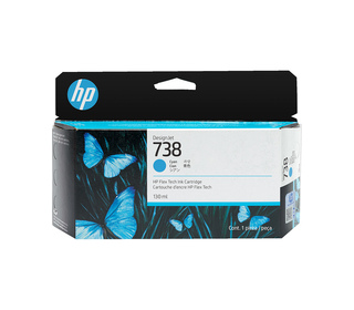 HP 738 130-ml Cyan DesignJet Ink Cartridge cartouche d'encre 1 pièce(s) Original Rendement standard