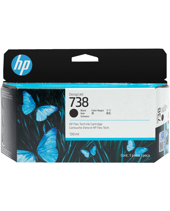 HP 738 130-ml Black DesignJet Ink Cartridge cartouche d'encre 1 pièce(s) Original Rendement standard Noir