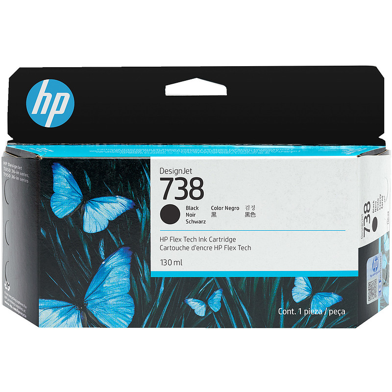 HP 738 130-ml Black DesignJet Ink Cartridge cartouche d'encre 1 pièce(s) Original Rendement standard Noir