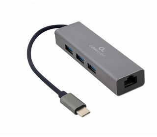 Gembird A-CMU3-LAN-01 station d'accueil USB 3.2 Gen 1 (3.1 Gen 1) Type-C Gris
