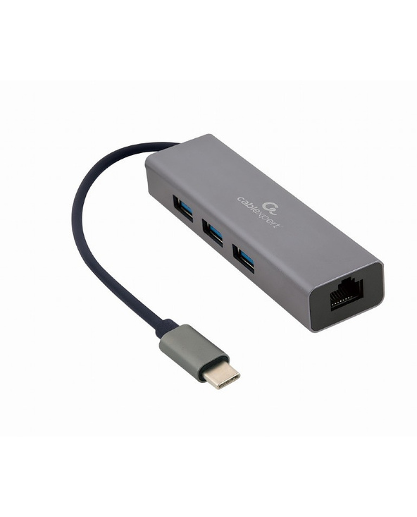 Gembird A-CMU3-LAN-01 station d'accueil USB 3.2 Gen 1 (3.1 Gen 1) Type-C Gris